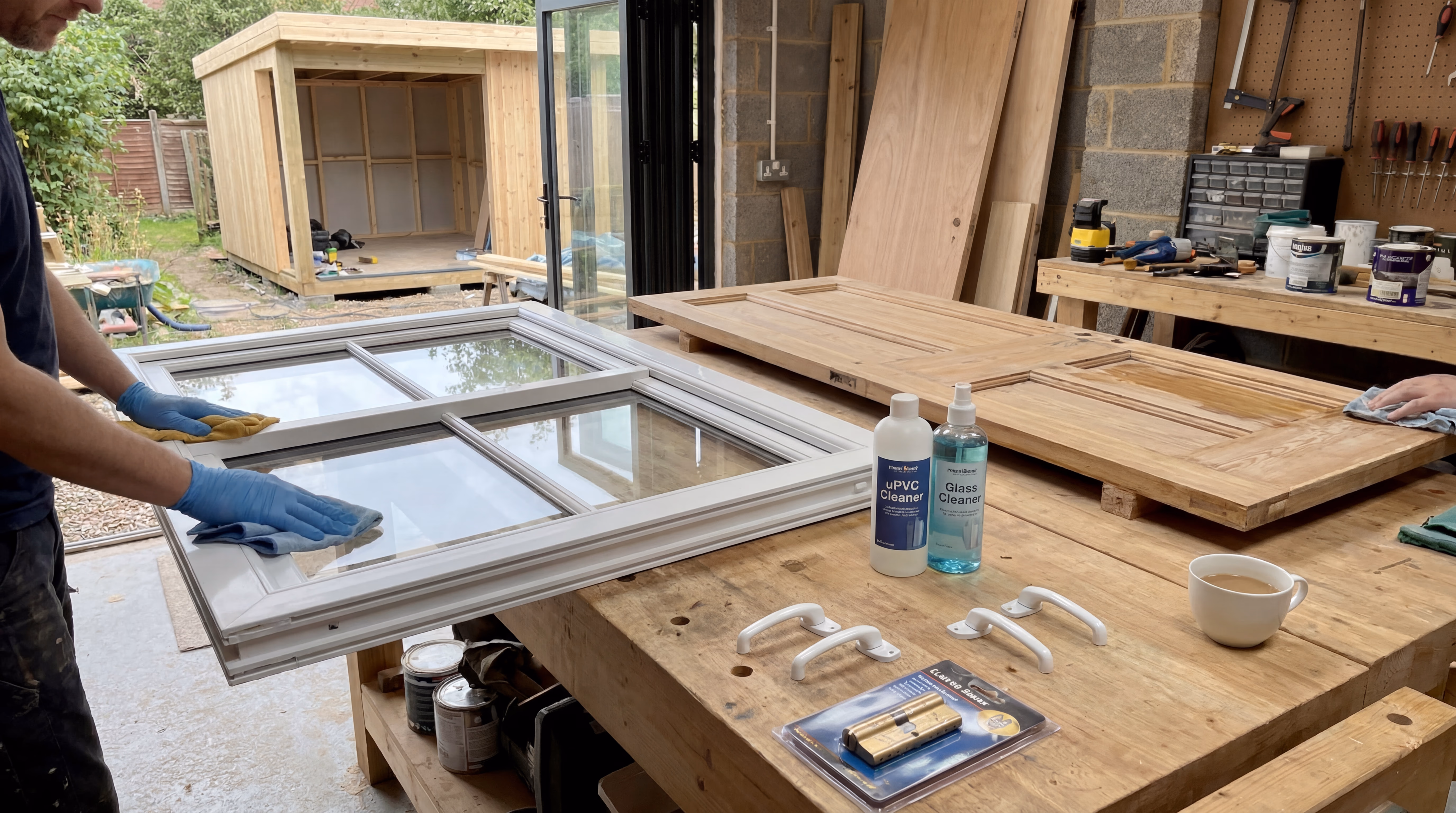 UltraSIPS SIP panel garden room shell with window and door openings