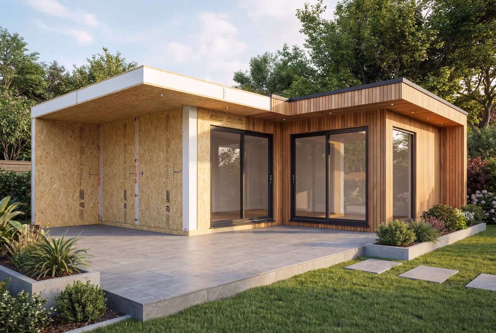 6m x 5m L-Shaped SIP Garden Room with Canopy - Image 3