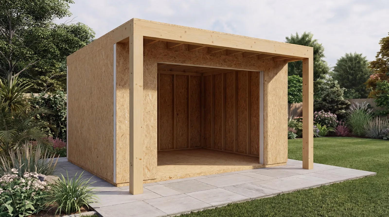 4m x 3m SIP Garden Room with Canopy and Tall Glazing Opening
