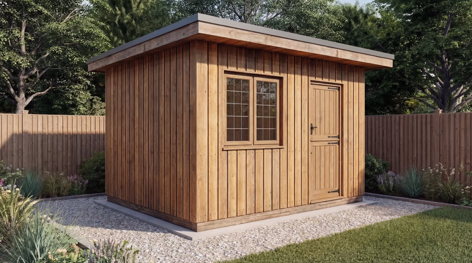 UltraSIPS 4x3 cube garden room SIP kit with a modern flat roof design
